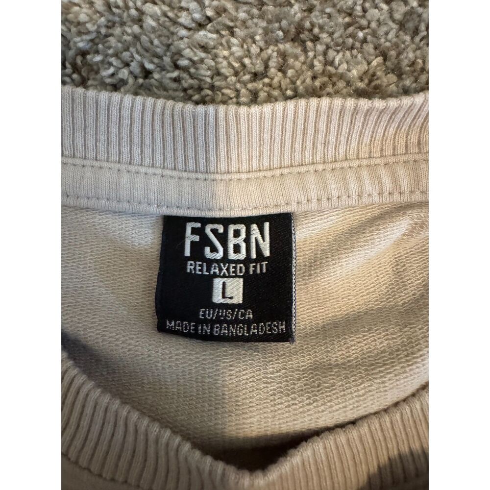 FSBN Relaxed Fit Men’s Large Cream Oversized T-Shirt